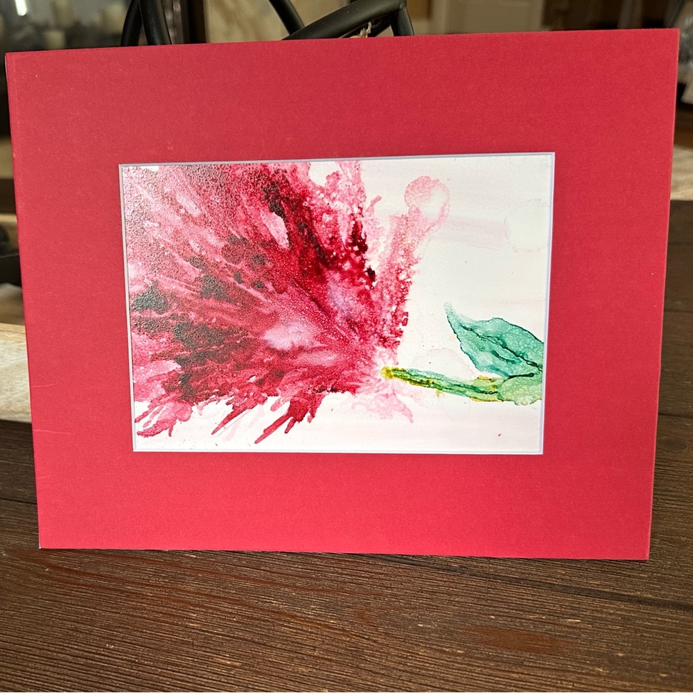 Hand crafted original Vibrant Red and Green Abstract Painting